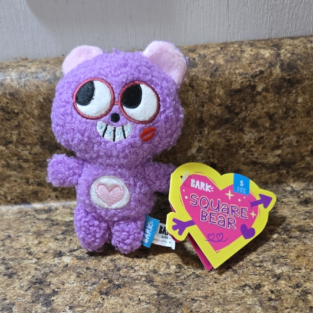 Bark Purple Square Bear Dog‎ Toy Size Small 0-20 Pounds NWT